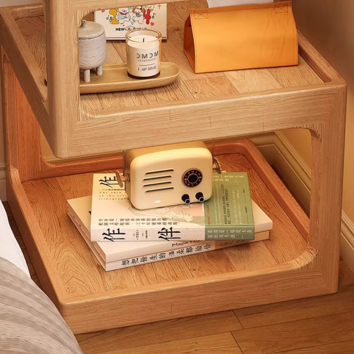 PREVENTA - Mesa Lateral de Madera con Luz Led