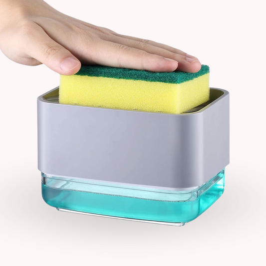 Soporte de Esponja con Dispensador Gris