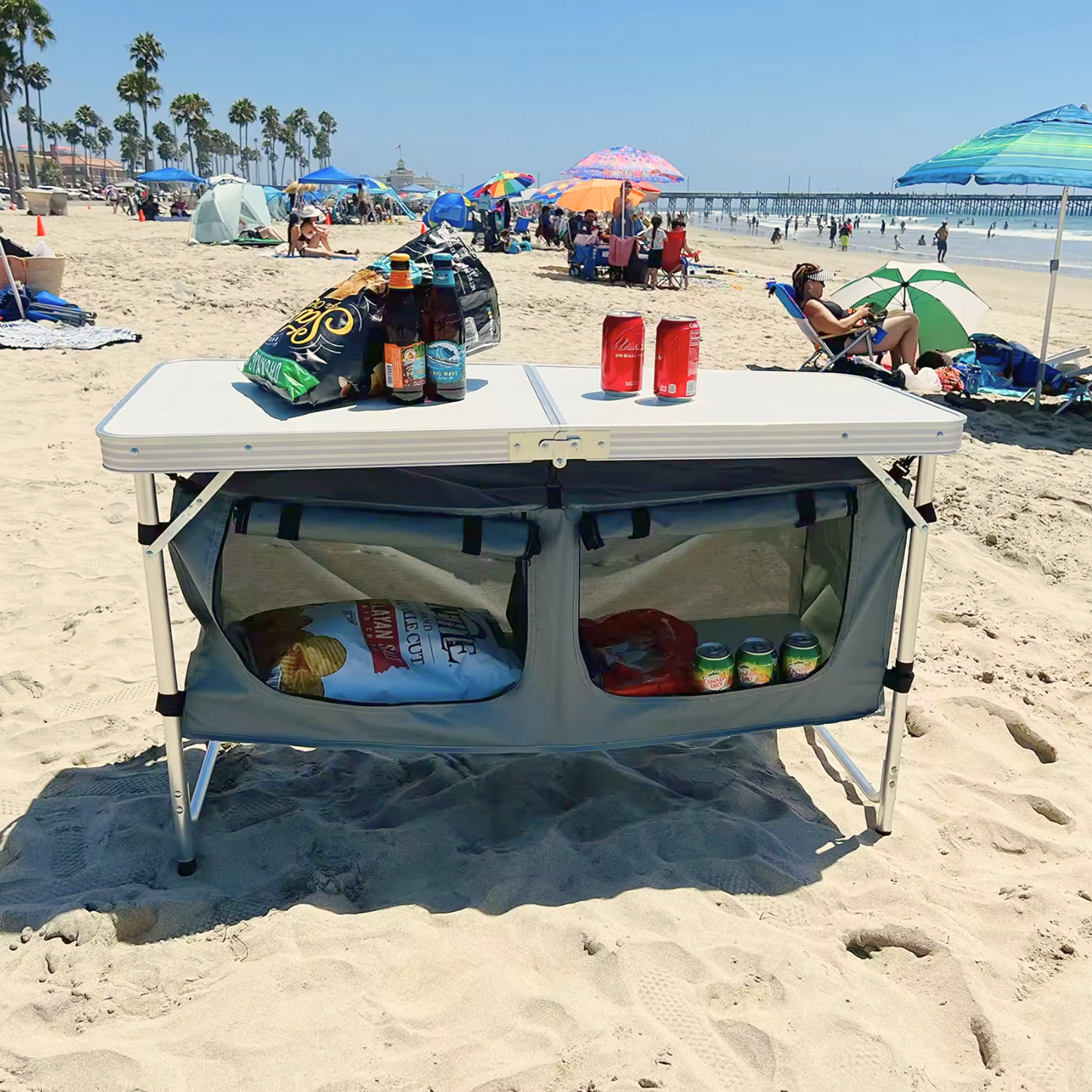 Mesa de Camping Plegable con Alacena