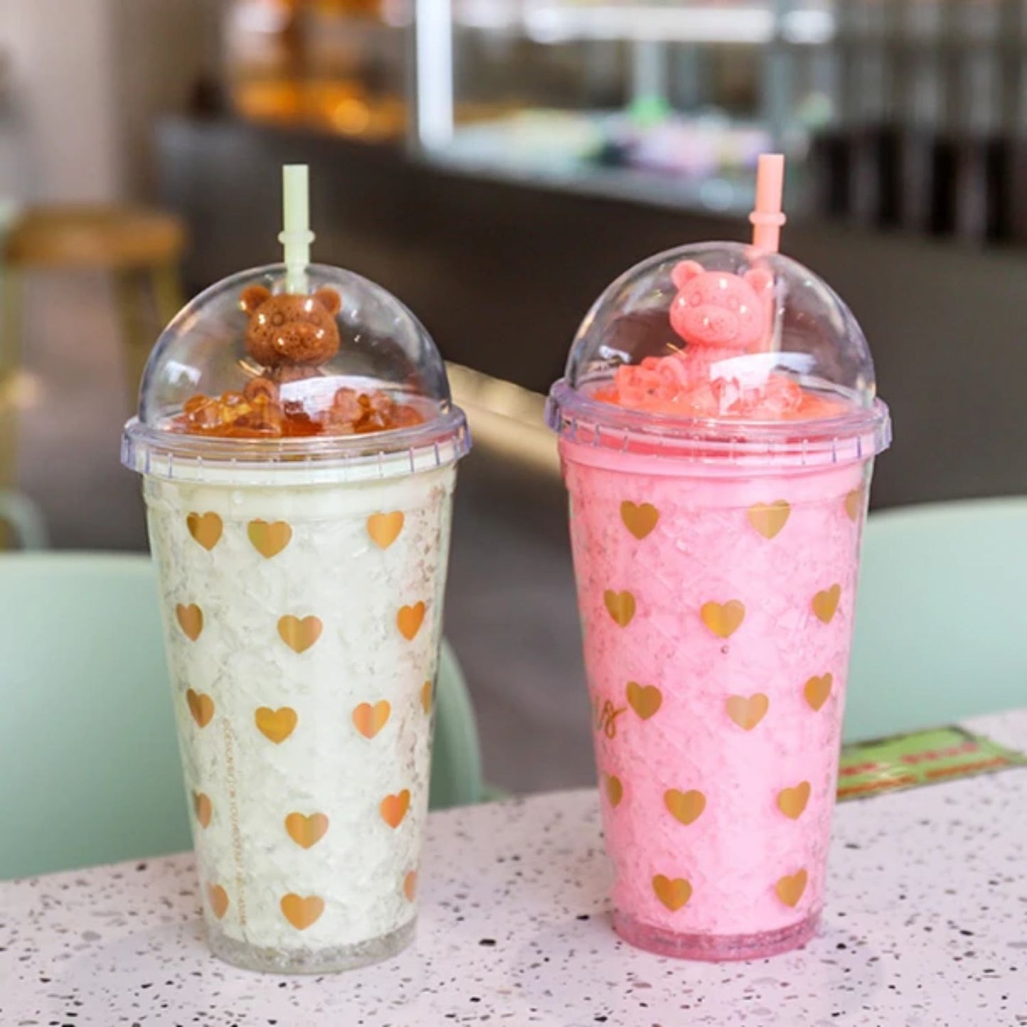 Vaso con Bombilla Hello Gorgeous 430ml Amarillo