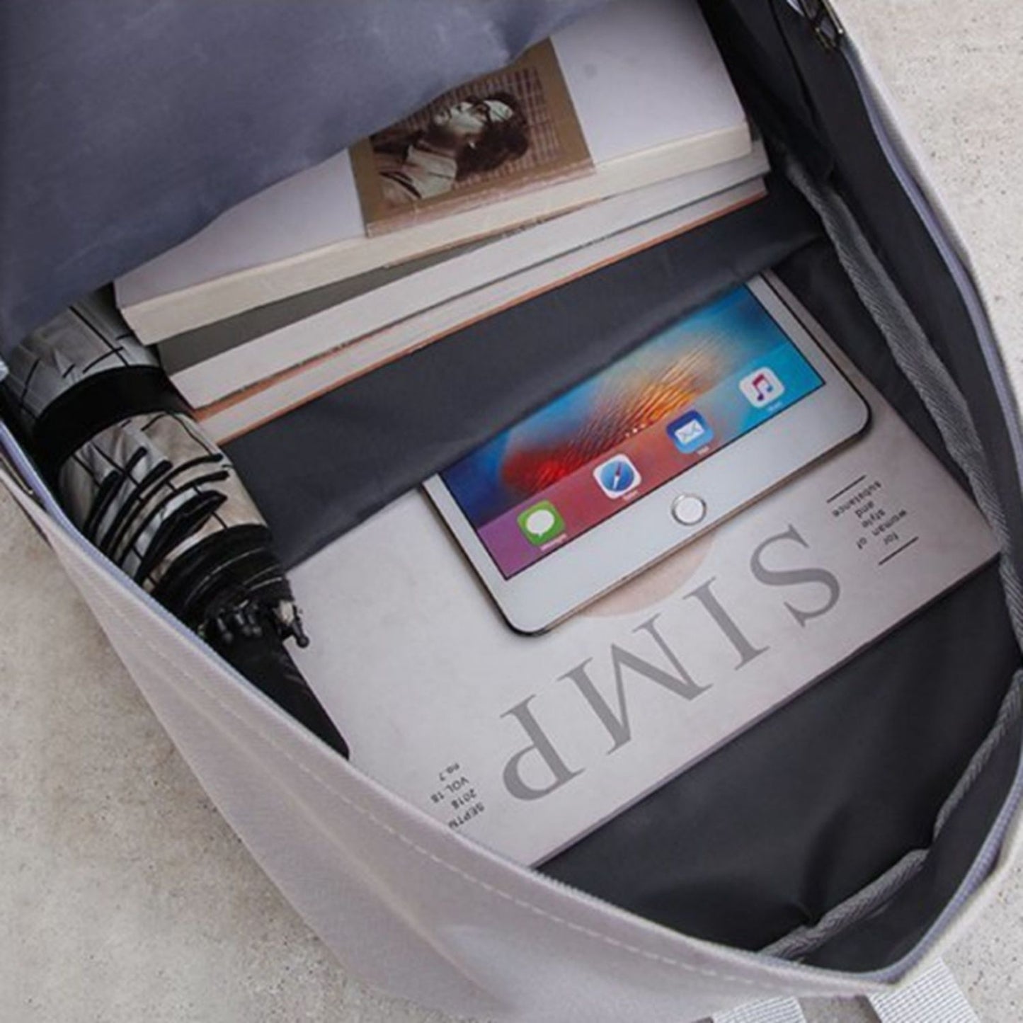 Set de Mochila Diseño Gato 4 piezas Negro