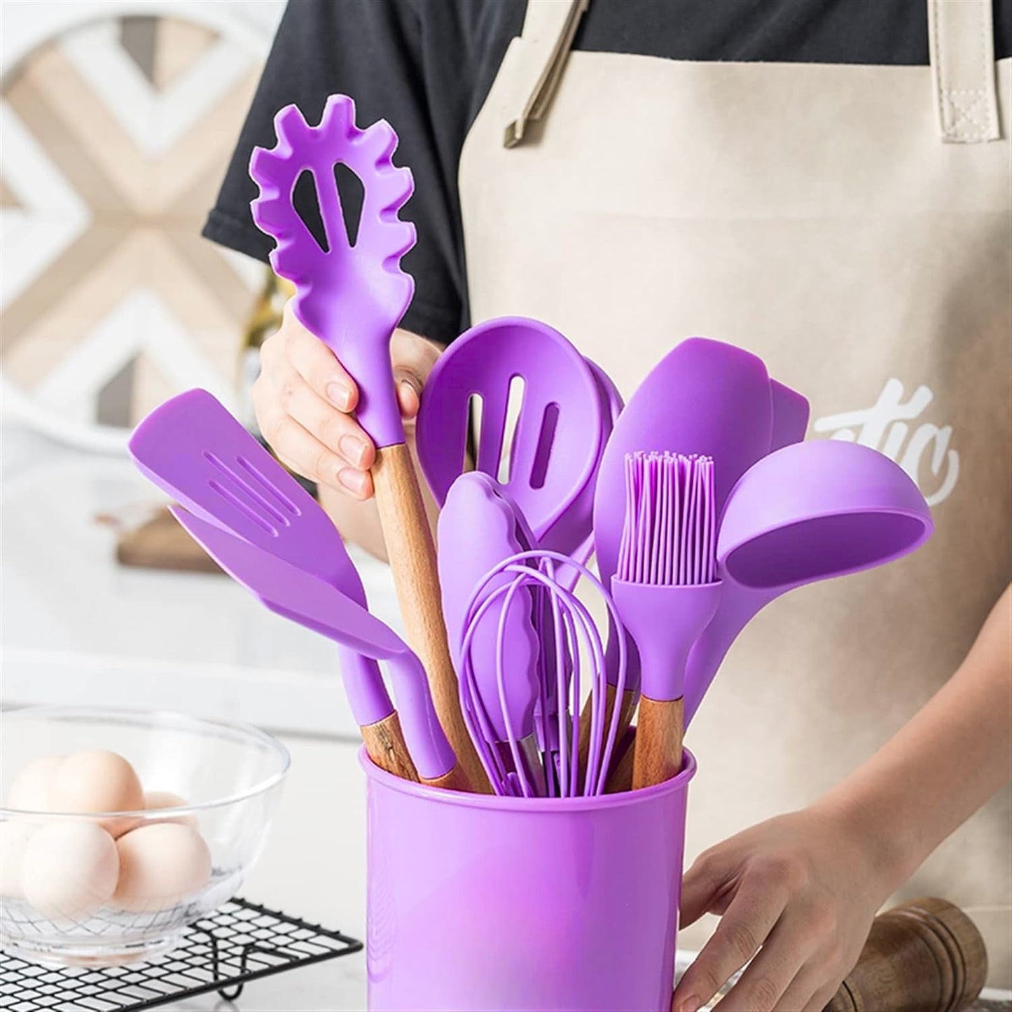 Set Utensilios de Cocina Silicona 11 Piezas