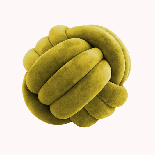Cojín Diseño Nudo Terciopelo Verde