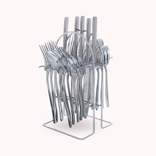 Juego de Cubiertos de Mesa 24 piezas Plateado