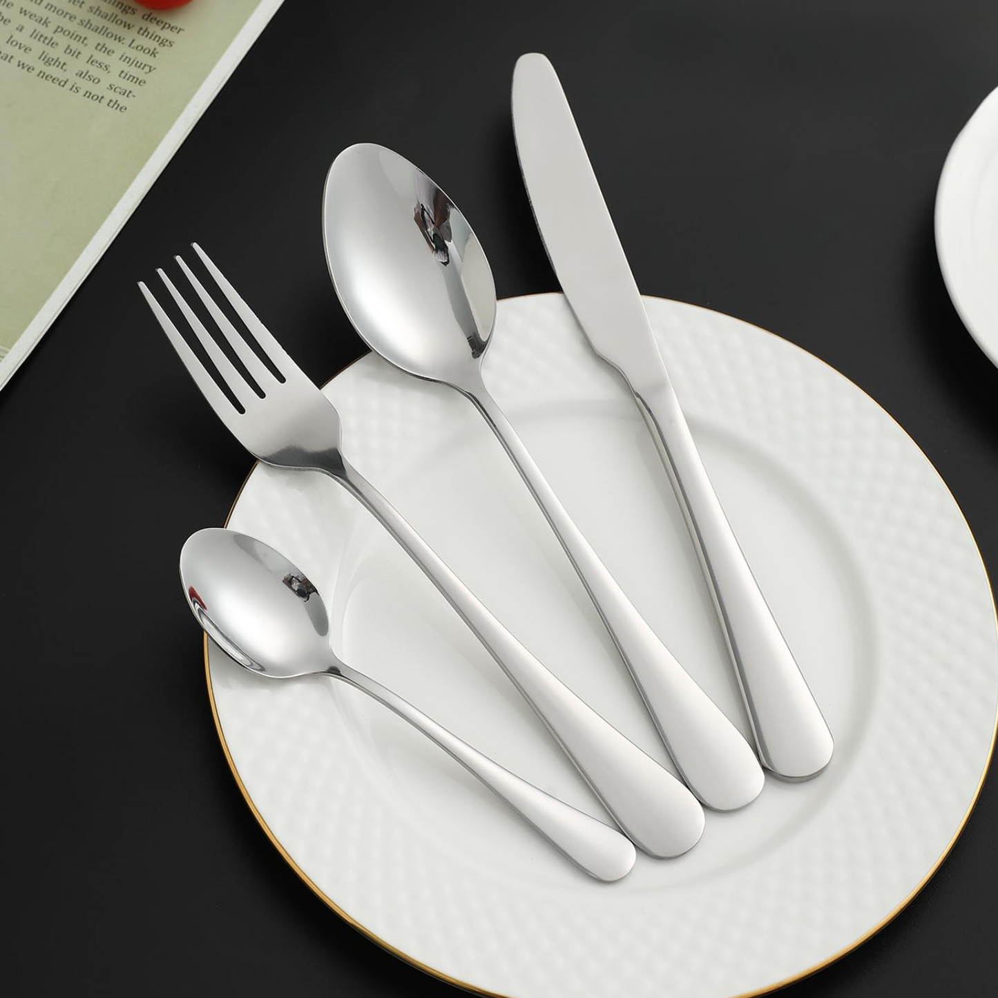 Juego de Cubiertos de Mesa 24 piezas Plateado