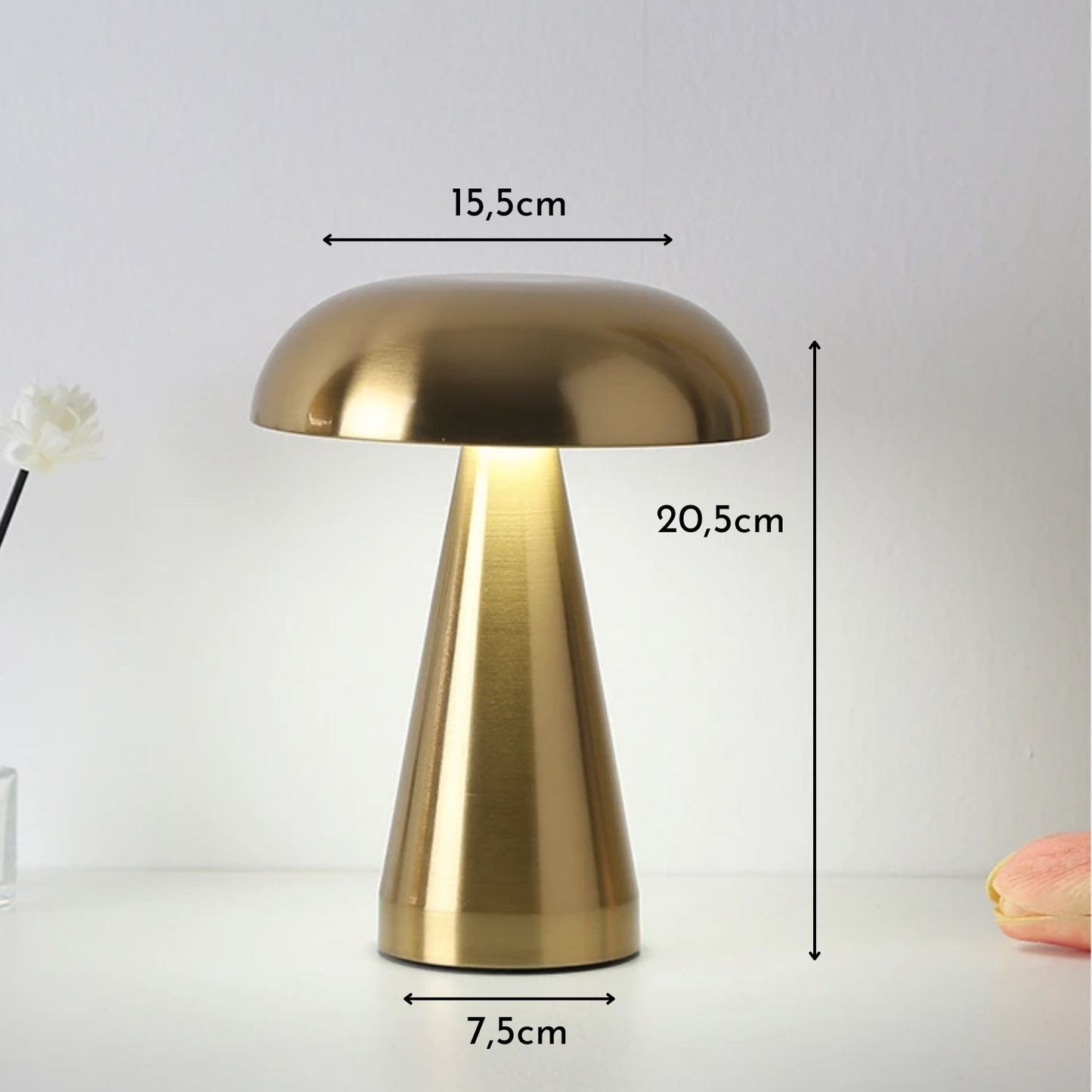 Lámpara Led de Mesa Recargable Dorado