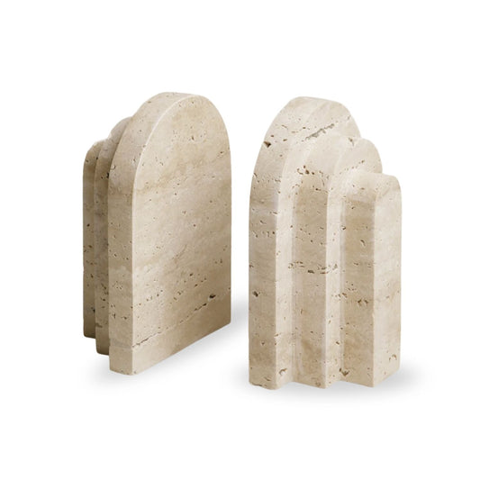 Sujeta Libros Escultura Griega Travertino Soporte