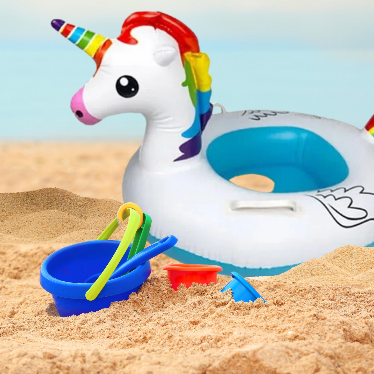 Flotador Inflable De Piscina Para Niños Unicornio 70 Cm
