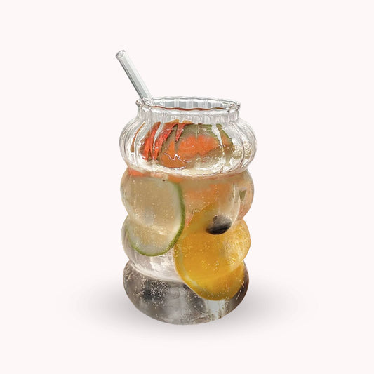 Vaso Relieve con Bombilla 800ml