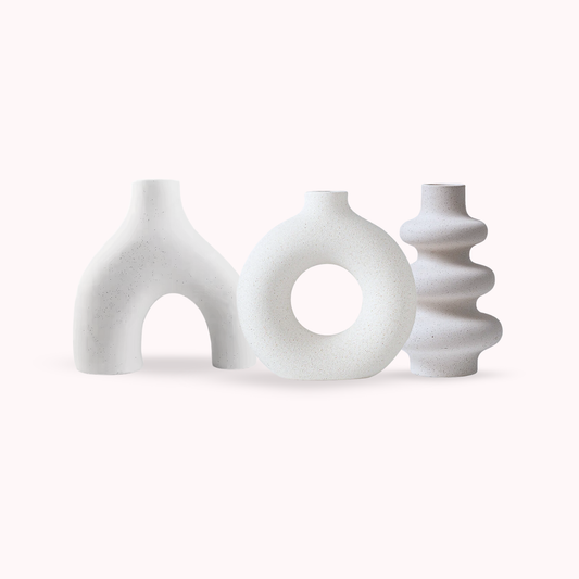 Set 3 Floreros Cerámica Nórdicos