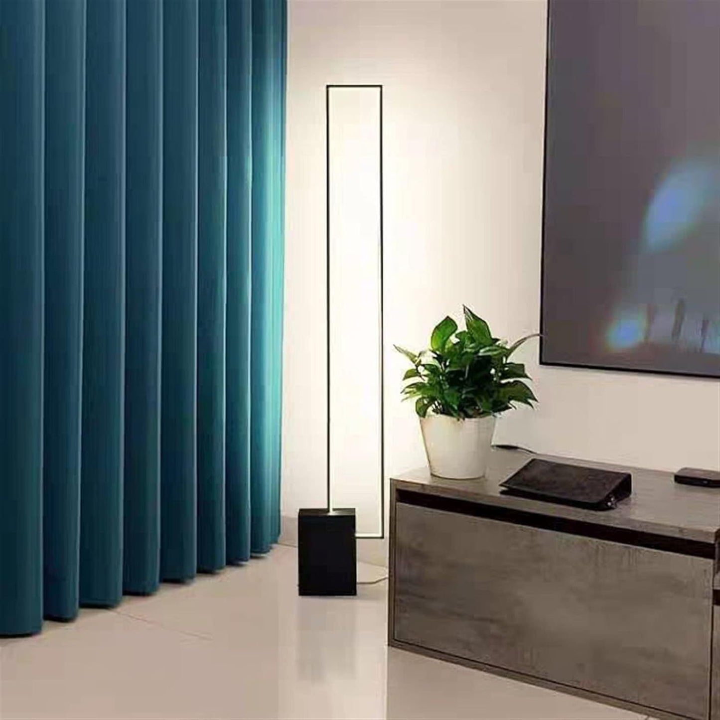Lampara de Pie Led Rectángular Negro