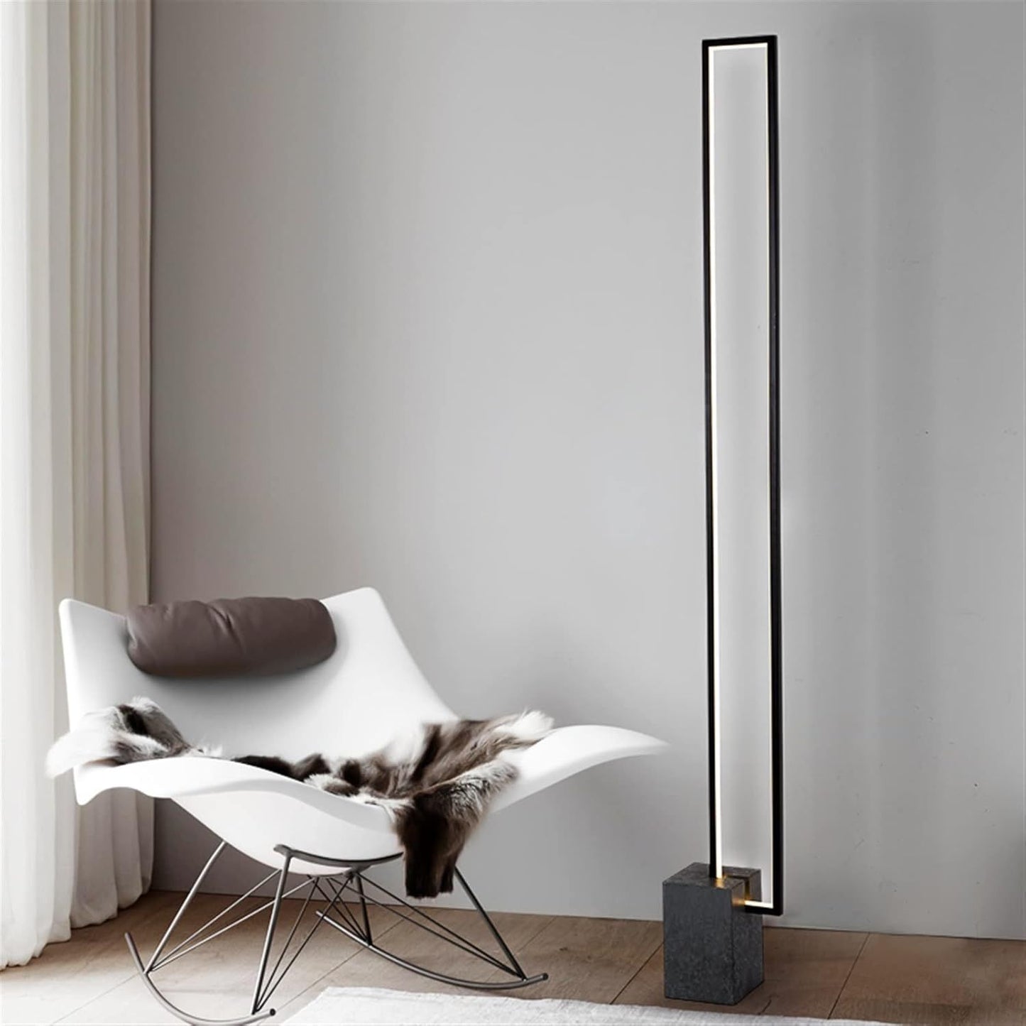 Lampara de Pie Led Rectángular Negro