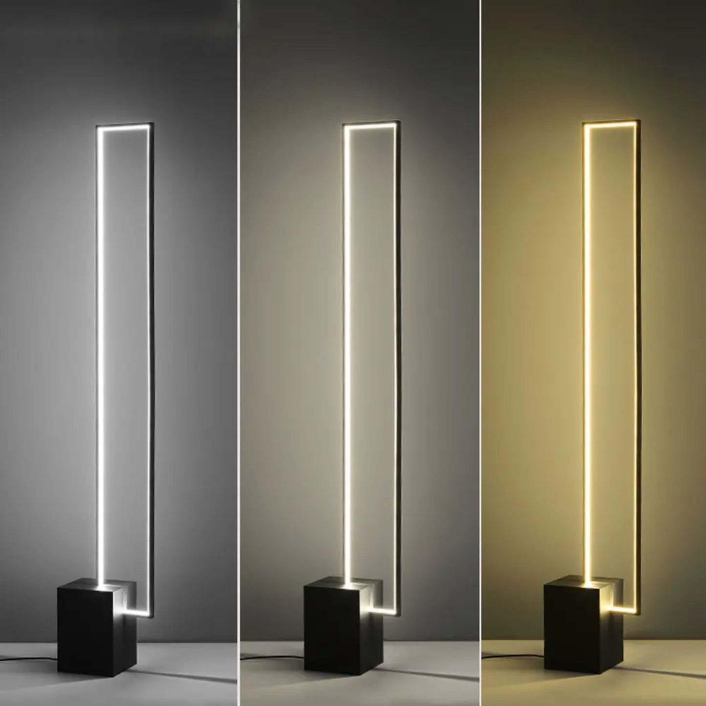 Lampara de Pie Led Rectángular Negro