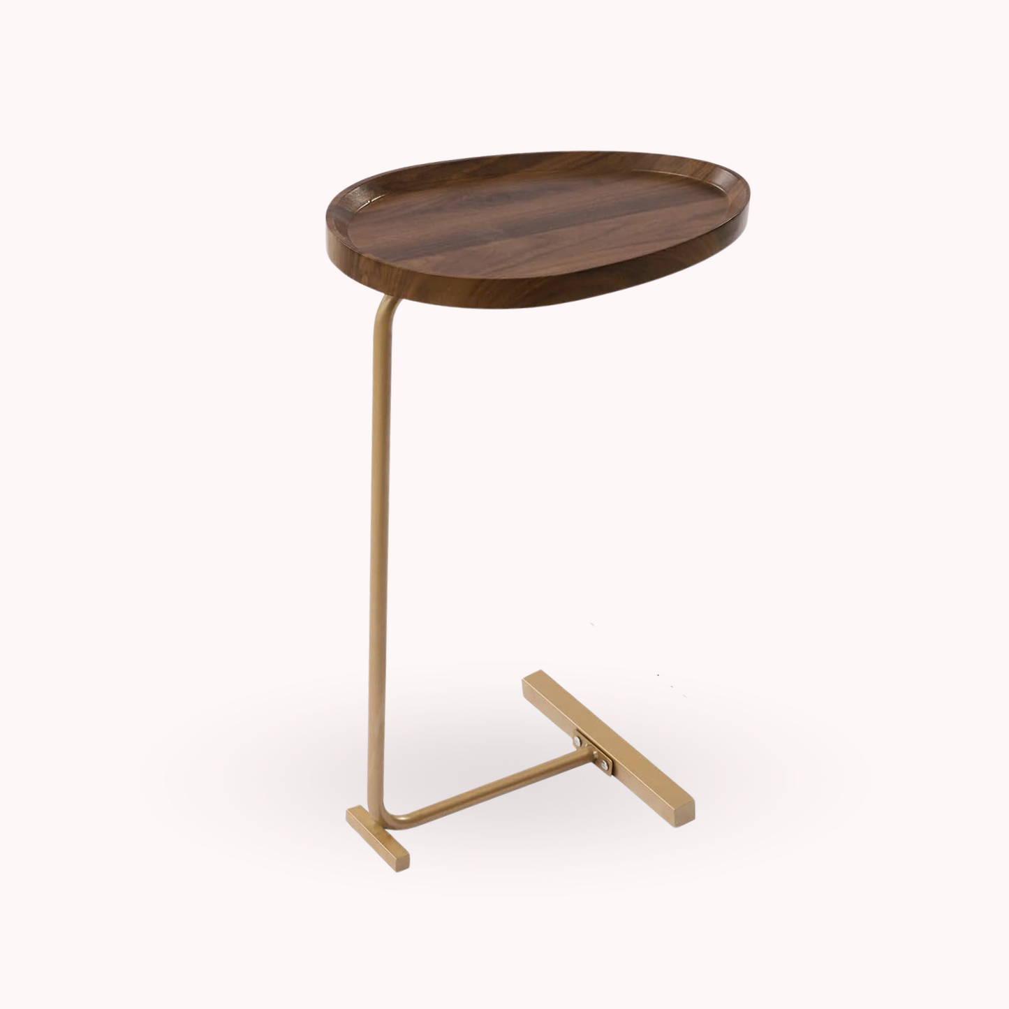 Mesa Madera Lateral con Pedestal Mostaza