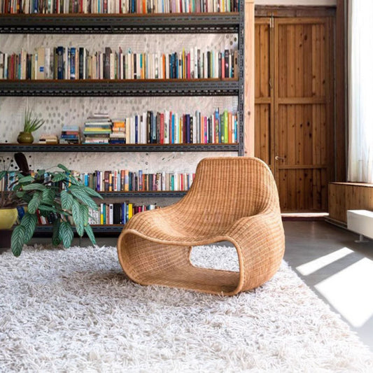 Juego de Terraza y Jardín Ratan Sillones y Mesa Otomana