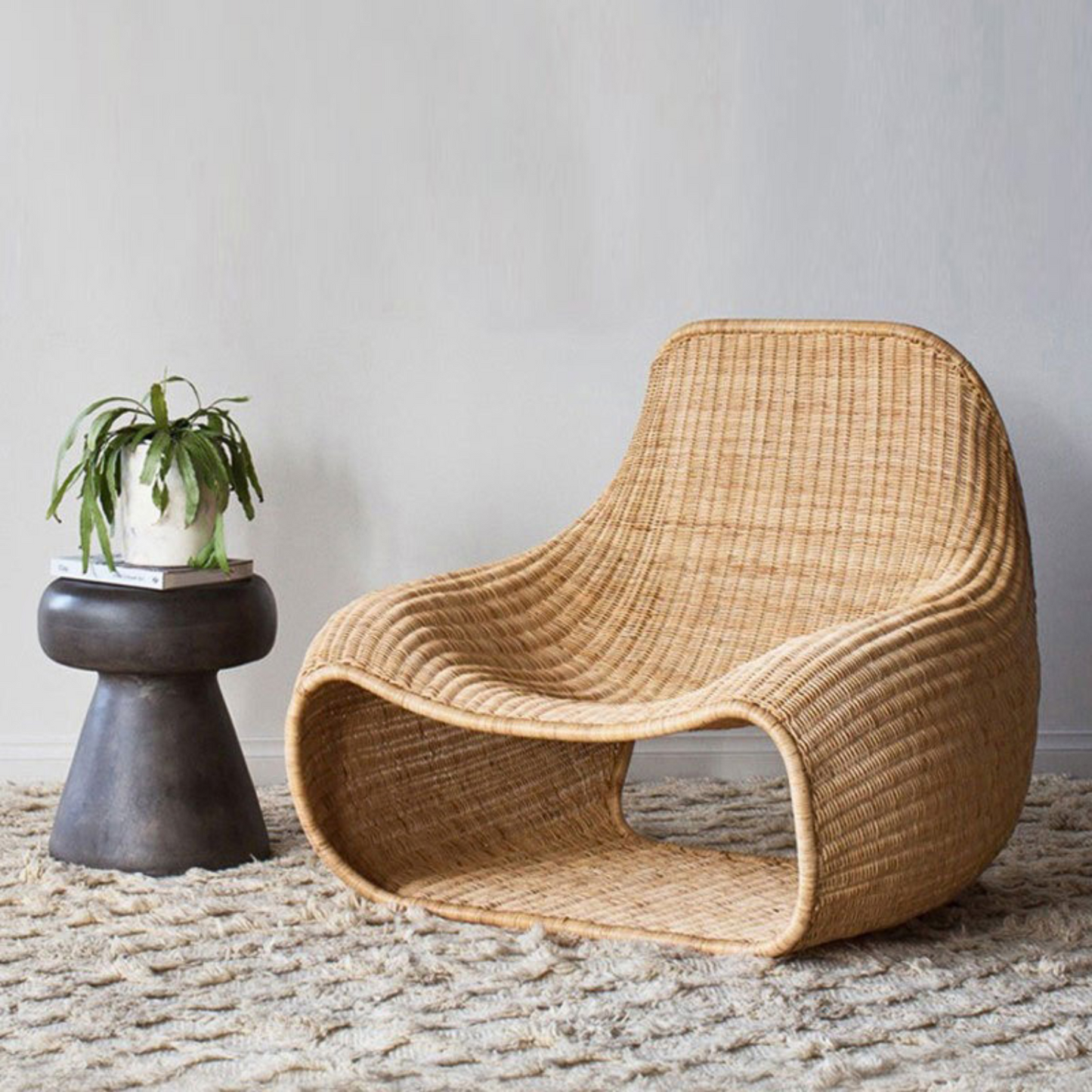 Juego de Terraza y Jardín Ratan Sillones y Mesa Otomana