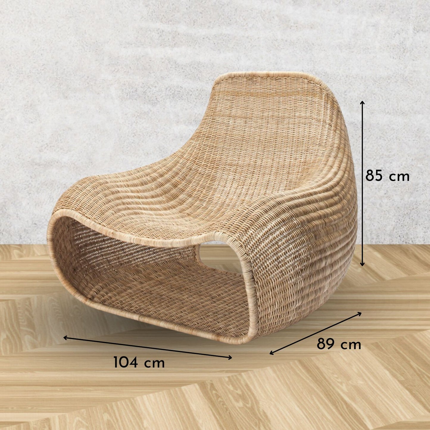 Juego de Terraza y Jardín Ratan Sillones y Mesa Otomana