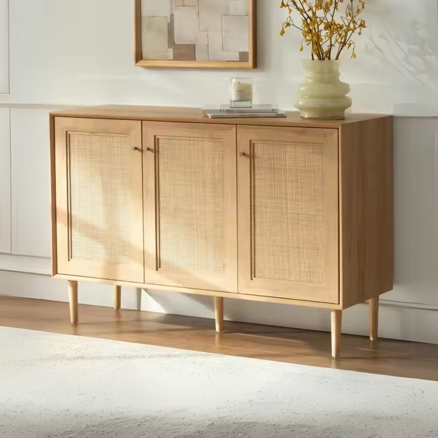 Mueble Recibidor 3 Puertas Tejido Natural