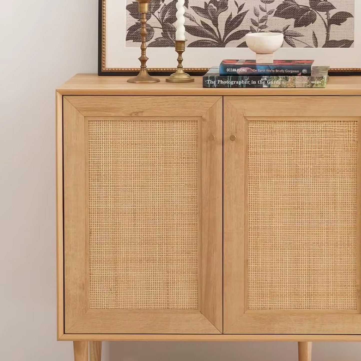 Mueble Recibidor 3 Puertas Tejido Natural