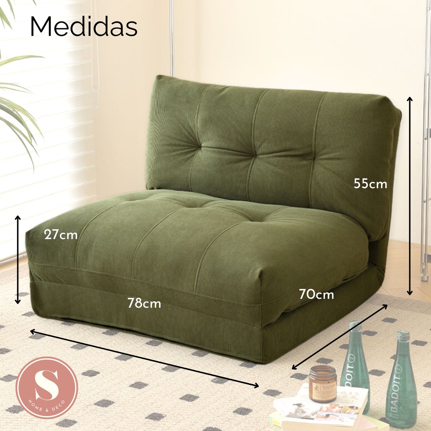 Sofá Cama Plegable Verde