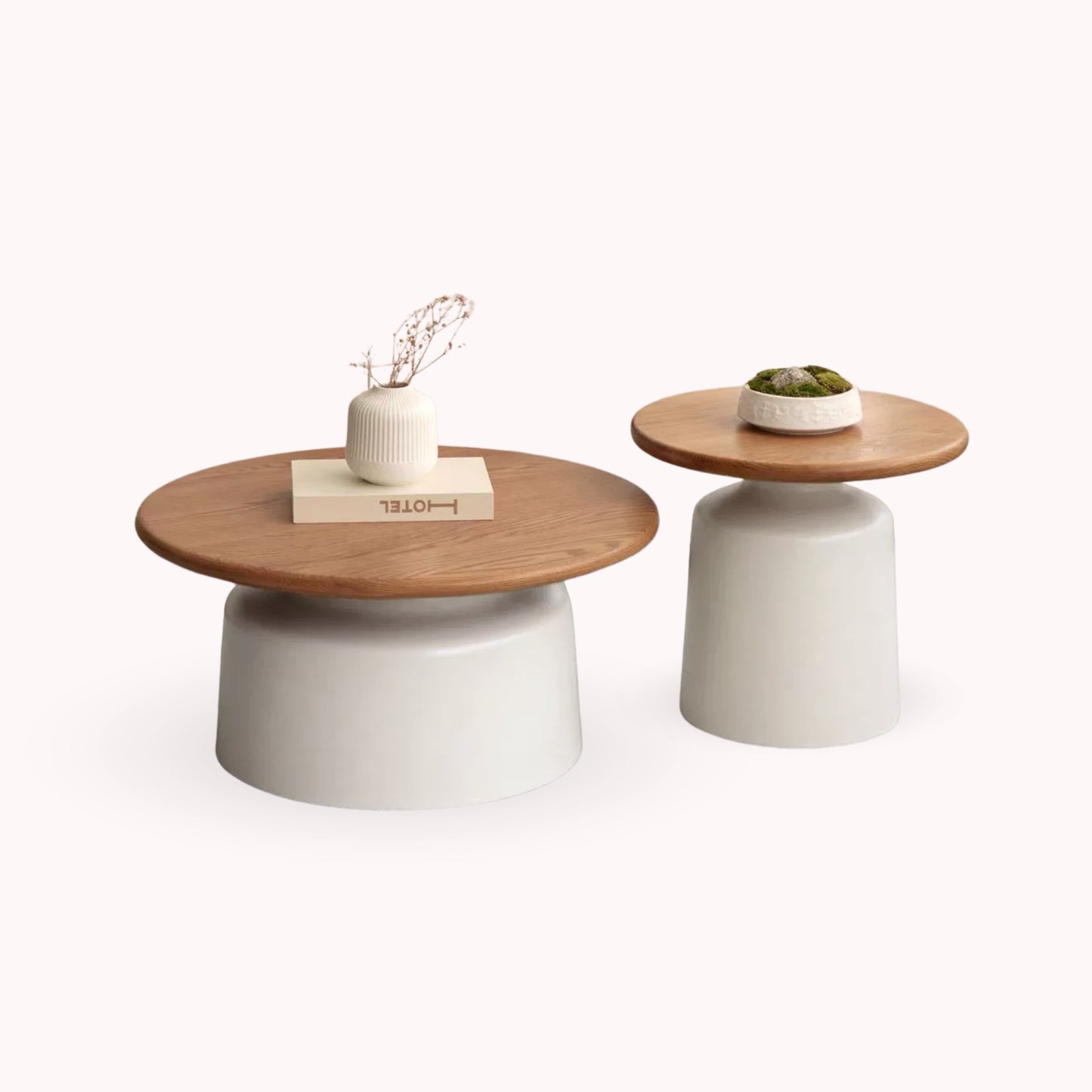 Mesa de Centro Estilo Nórdico Doble Oval