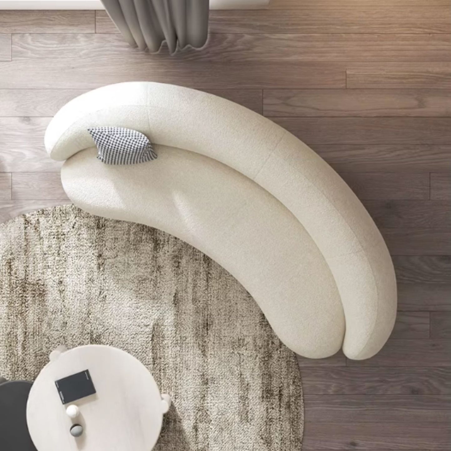 Sofá Curvo Estilo Moderno Sherpa 4 Cuerpos