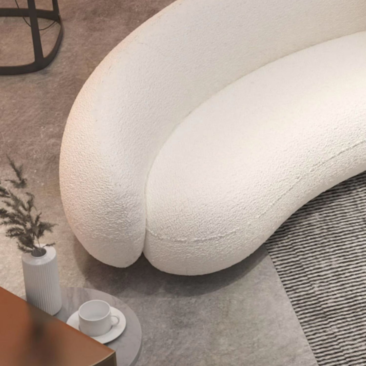 Sofá Curvo Estilo Moderno Sherpa 4 Cuerpos