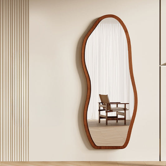 PREVENTA - Espejo Irregular Cuerpo Entero Color Nogal 170x70cm