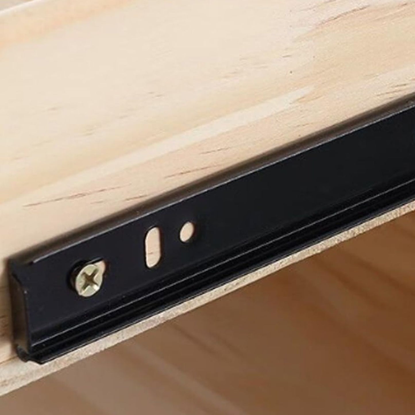 Velador Minimalista Beige Doble Cajon