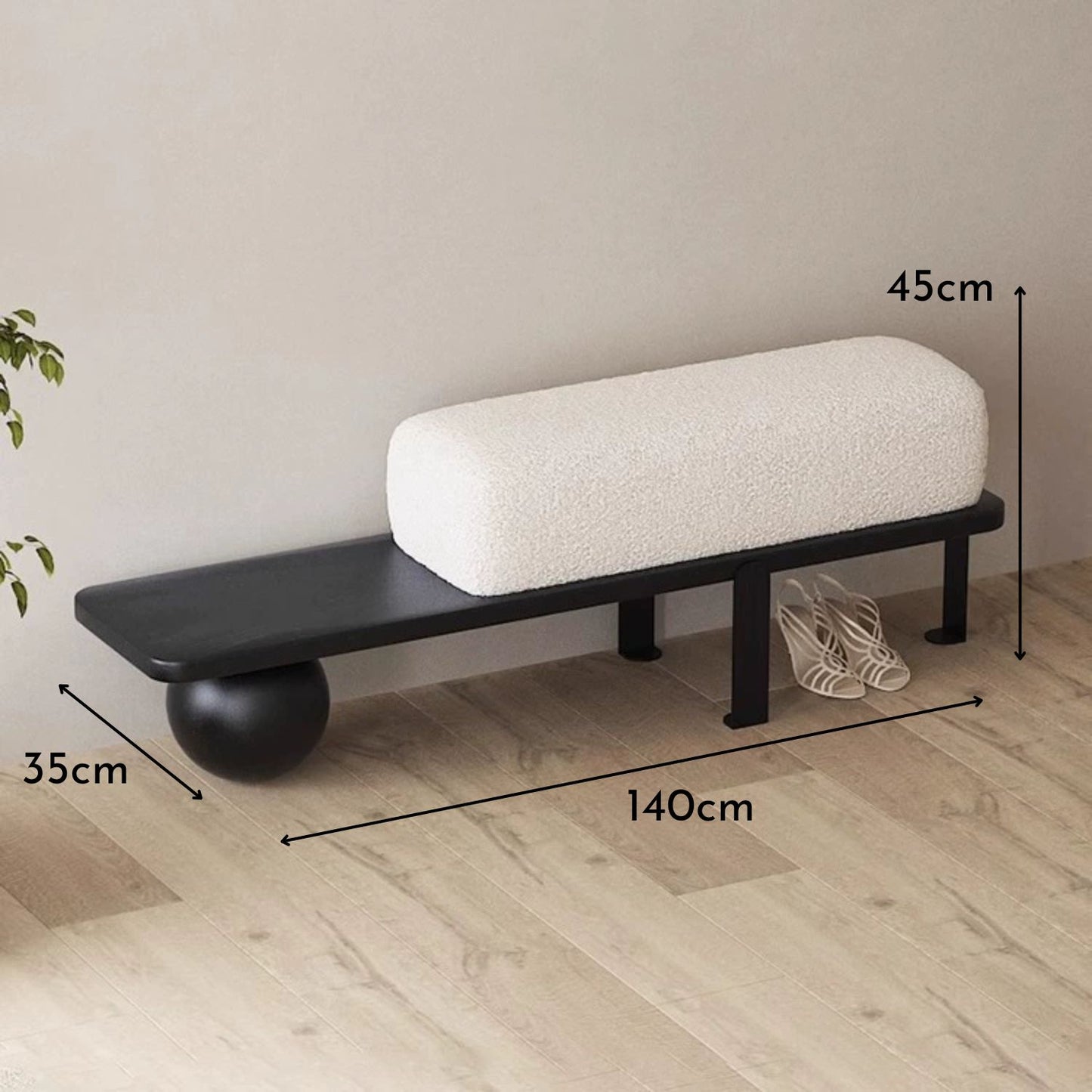 Taburete Moderno Madera Maciza Negro