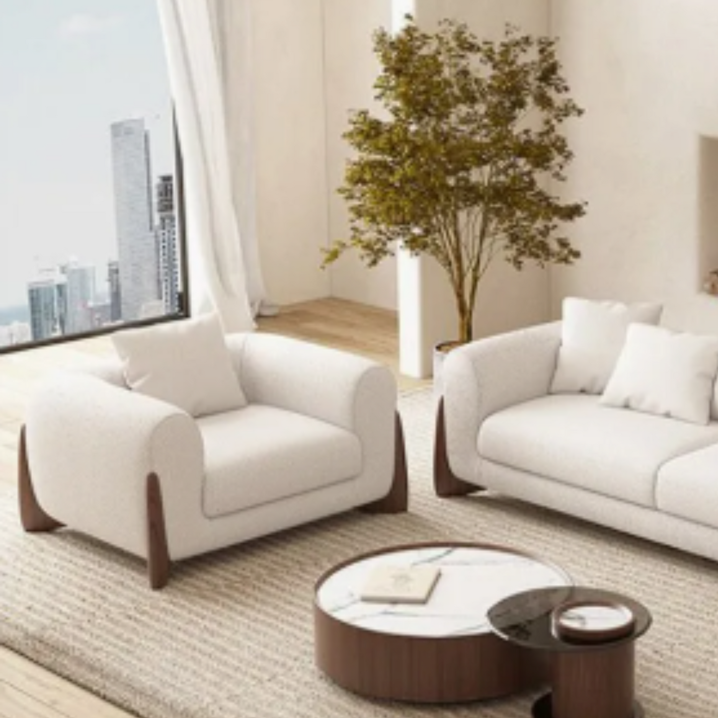 PREVENTA - Sofá Poltrona Diseño Wabi Sabi Blanco