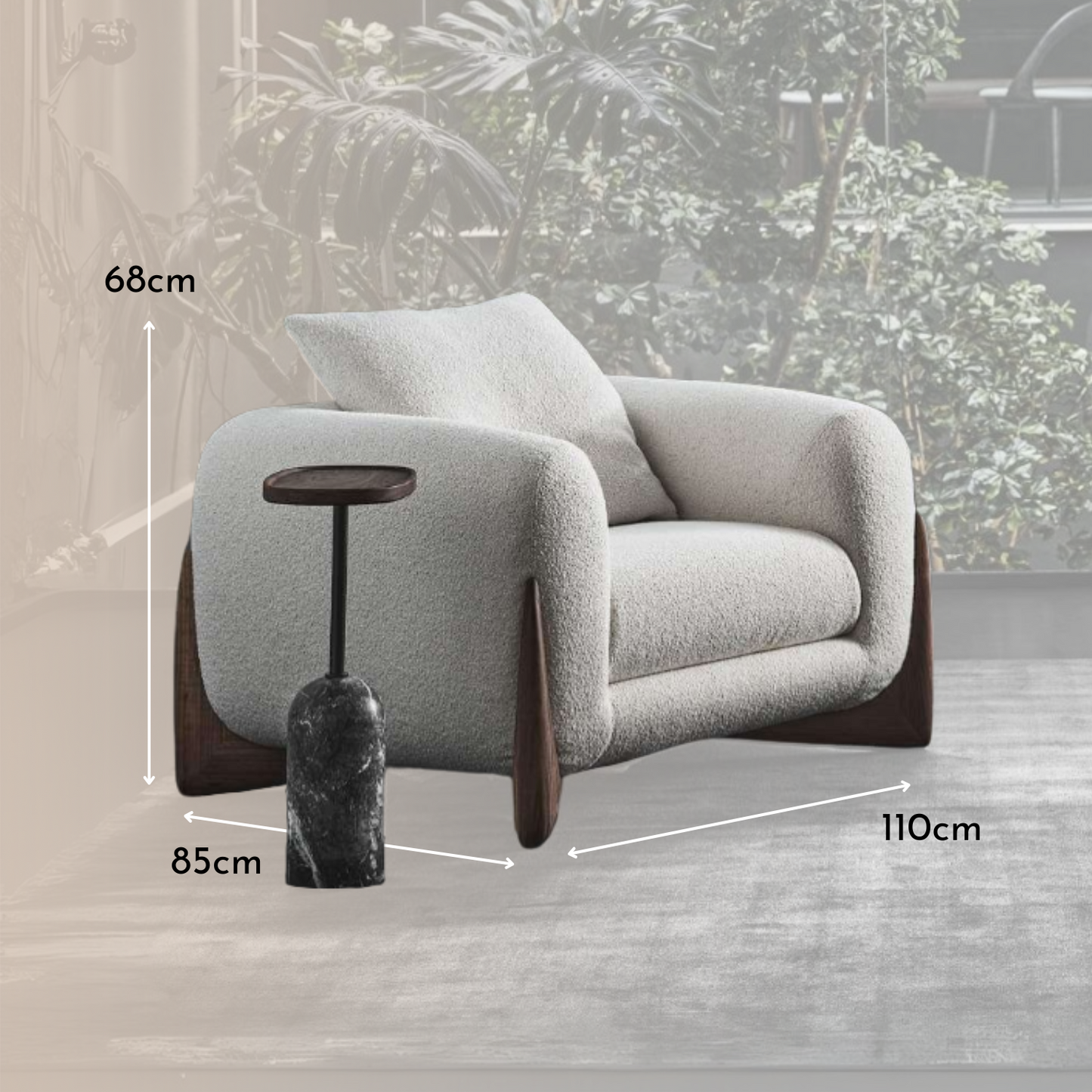 PREVENTA - Sofá Poltrona Diseño Wabi Sabi Blanco