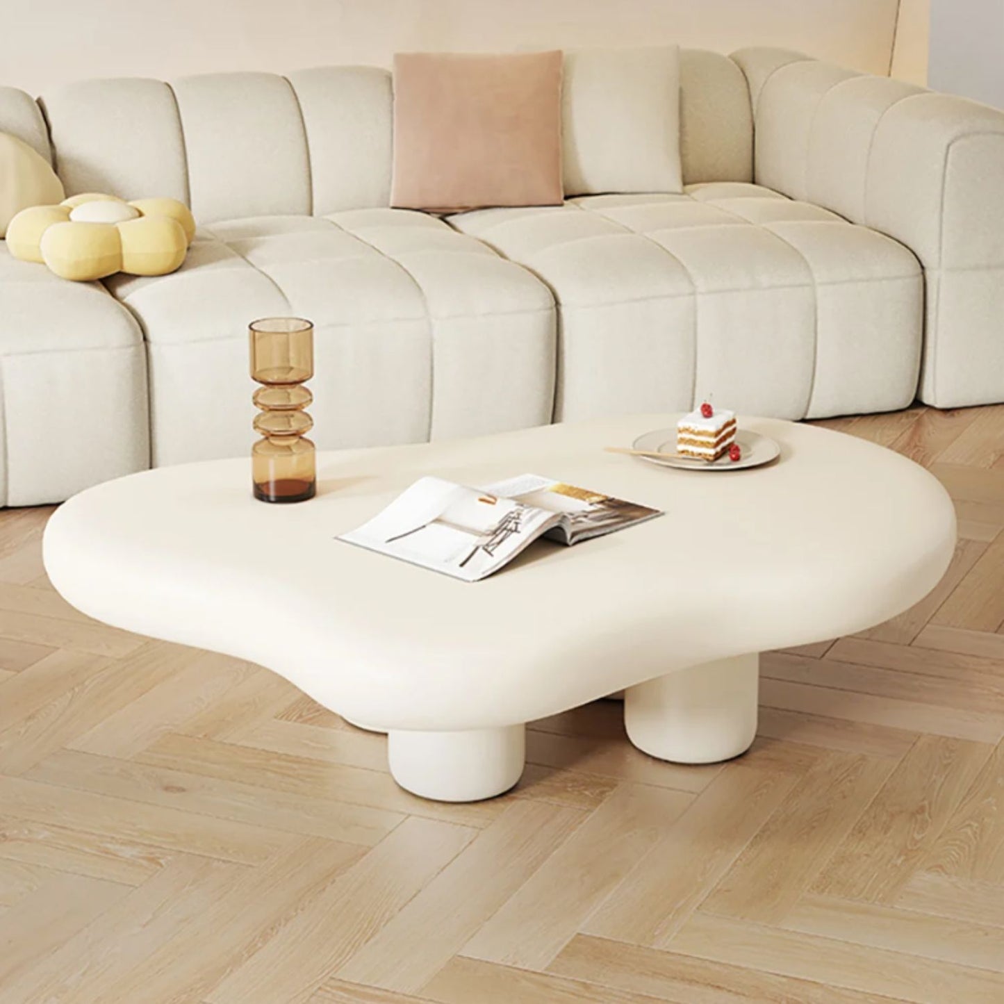 Mesa de Centro Irregular Blanca