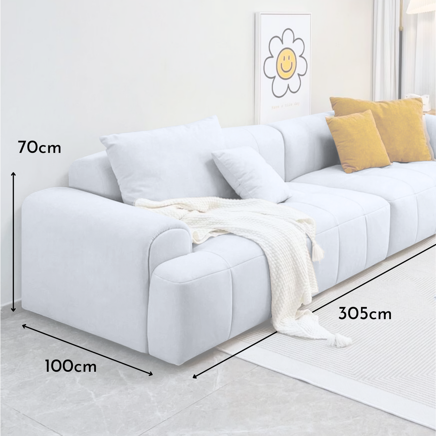 PREVENTA - Sofa Seccional Moderno Blanco Lounge 305cm