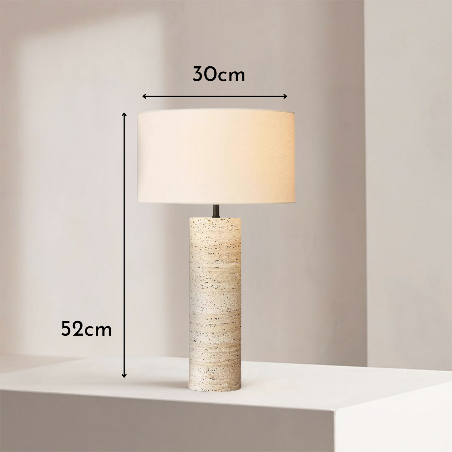 PREVENTA - Lampara de Mesa Piedra Nordica Crema Mediana