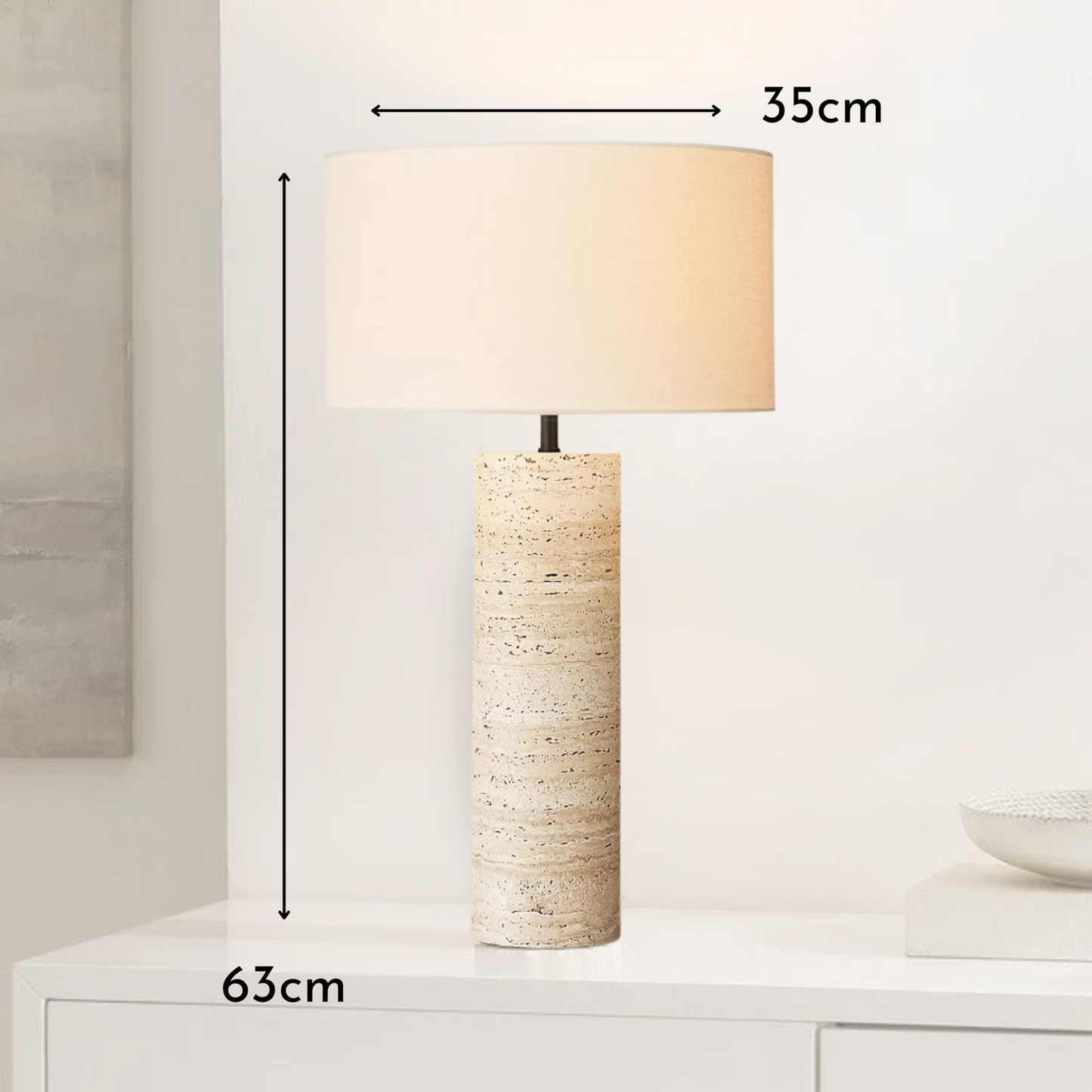 PREVENTA - Lampara de Mesa Piedra Nordica Crema Grande