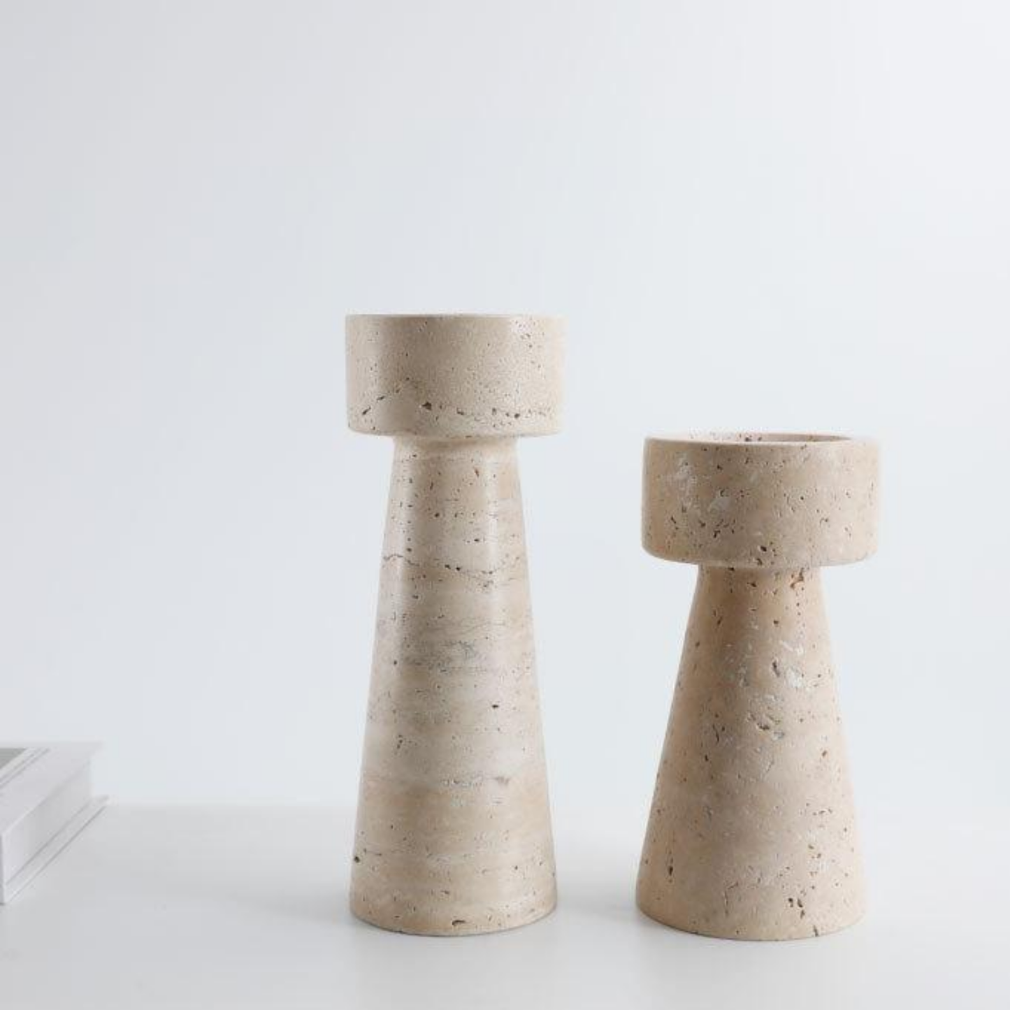 PREVENTA - Candelabro Portavelas Marmol Travertino Torre Grande