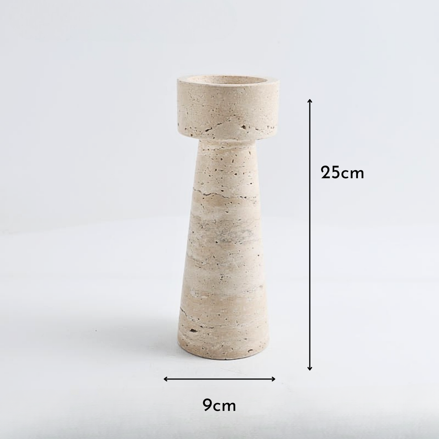 PREVENTA - Candelabro Portavelas Marmol Travertino Torre Grande