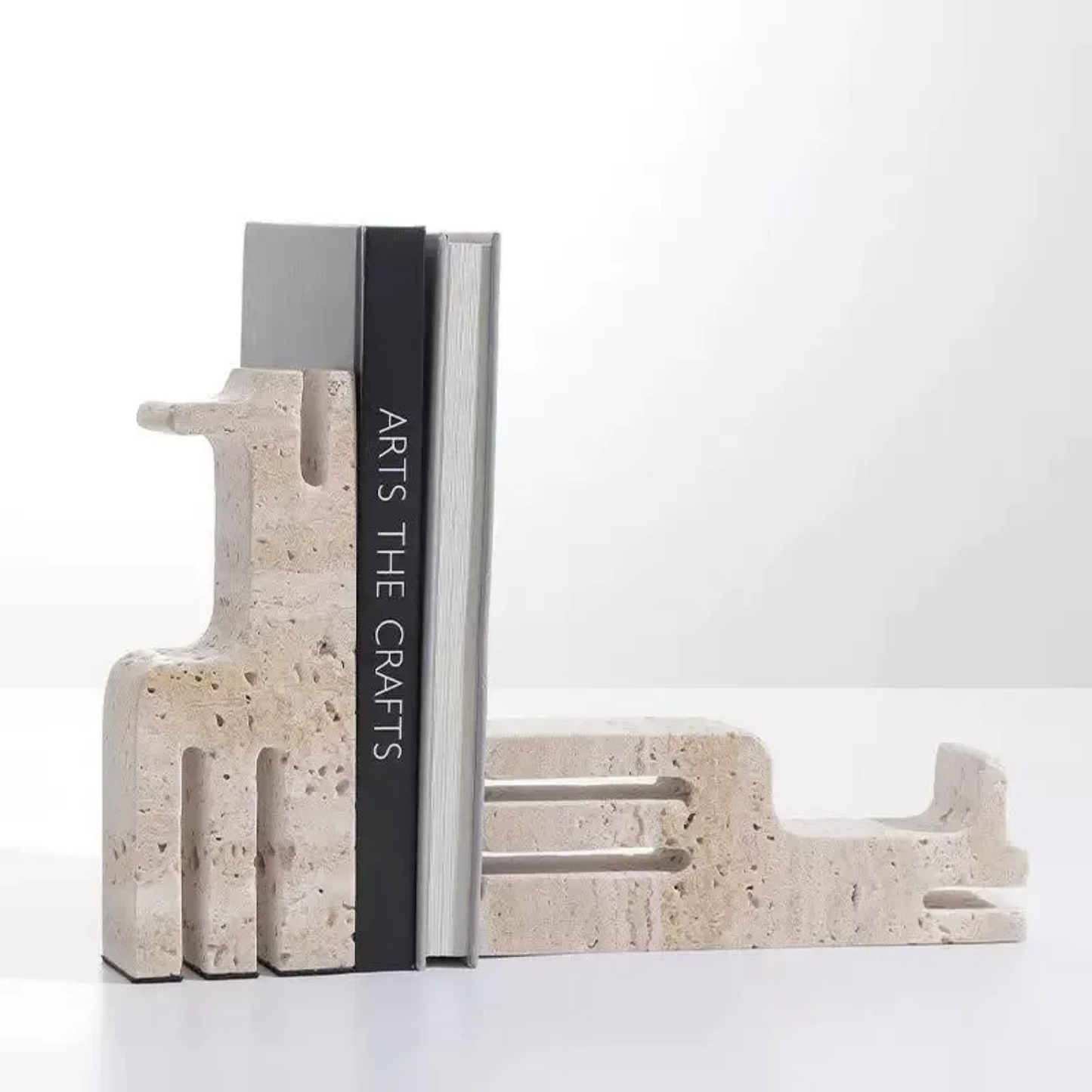 PREVENTA - Sujeta Libros Escultura Etnica Travertino Soporte