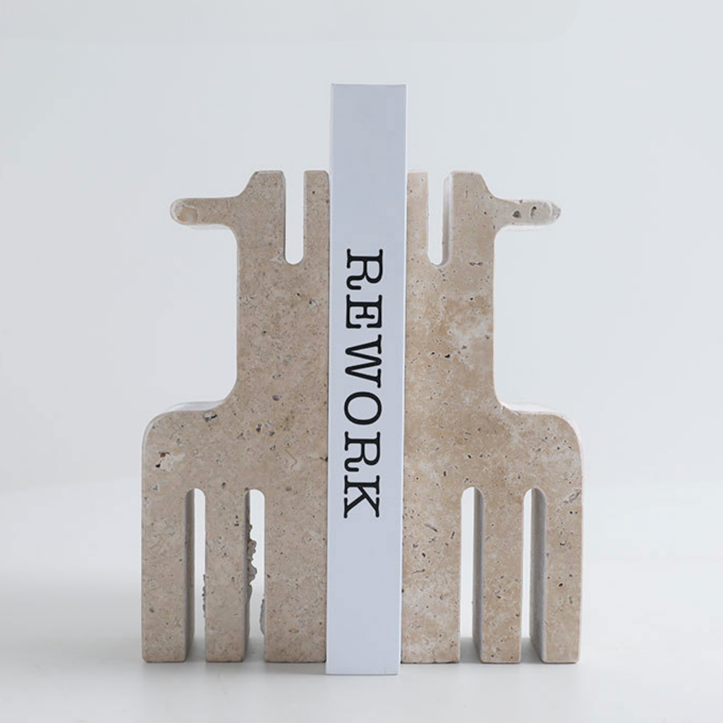 PREVENTA - Sujeta Libros Escultura Etnica Travertino Soporte
