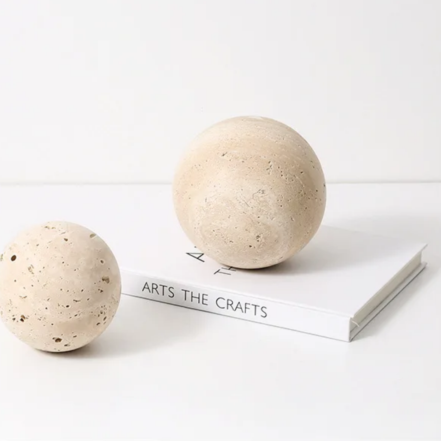 PREVENTA - Esfera Orbis Piedra Travertino Figura Decorativa