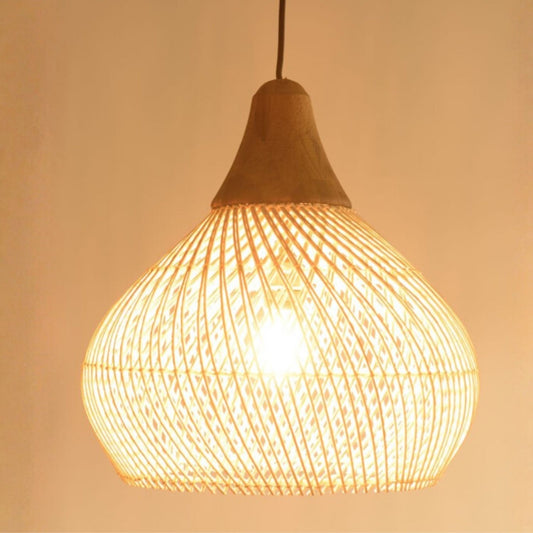 Lampara Colgante Rattan Claro Duna 50cm