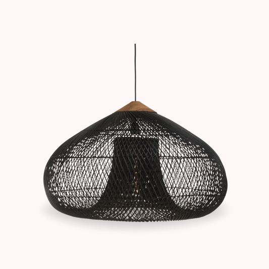 PREVENTA - Lampara Colgante Rattan Negro Etéreo 80cm