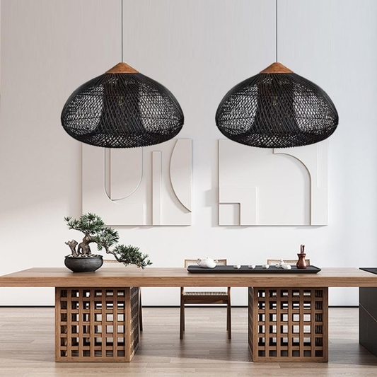 Lampara Colgante Rattan Negro Etéreo 80cm