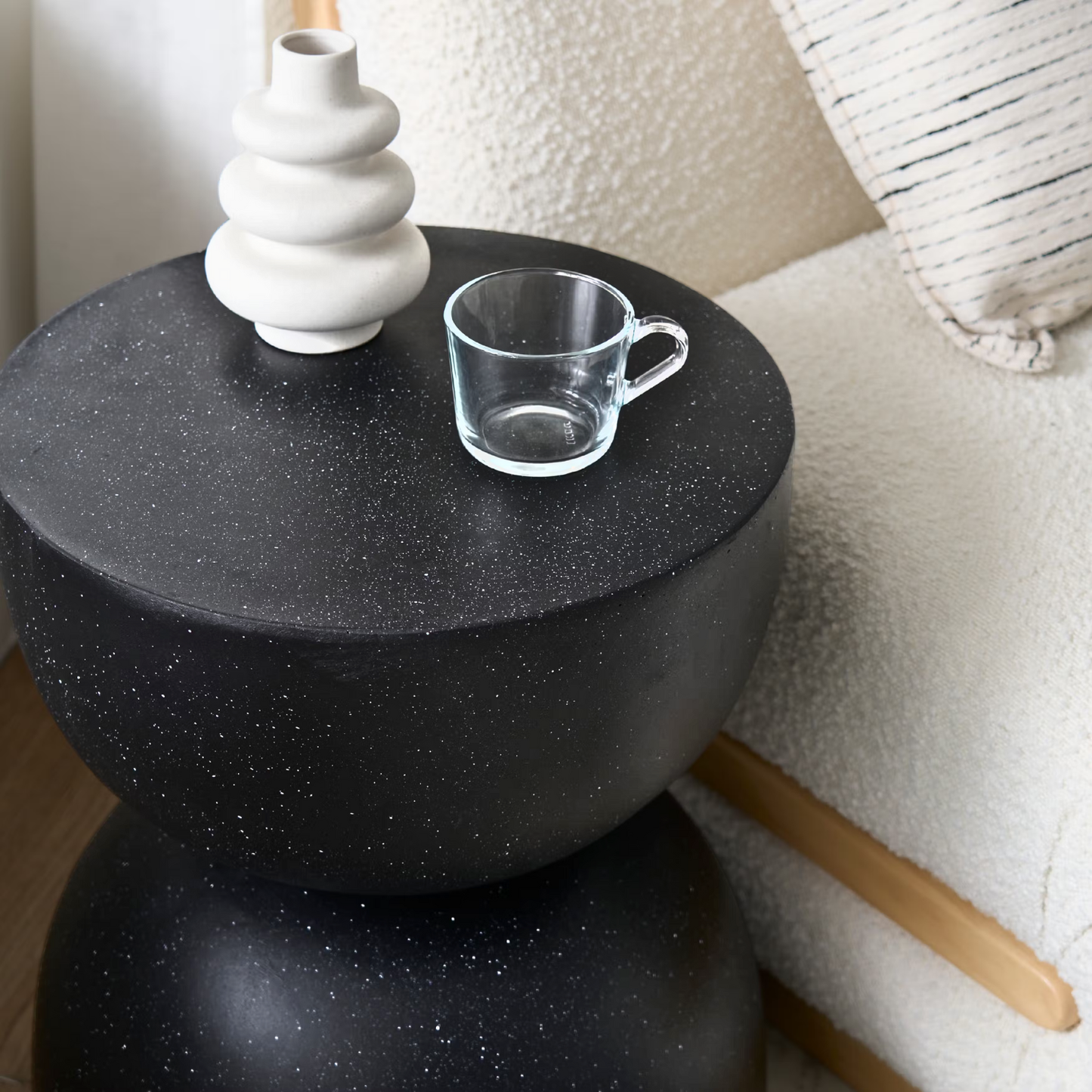 PREVENTA - Mesa Lateral Piedra Luna Tempus Negro