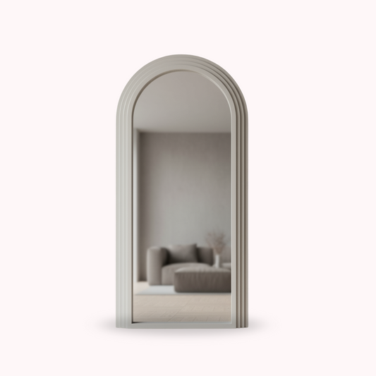 PREVENTA - Espejo Arco Escalonado Beige Cuerpo Entero 200x100cm