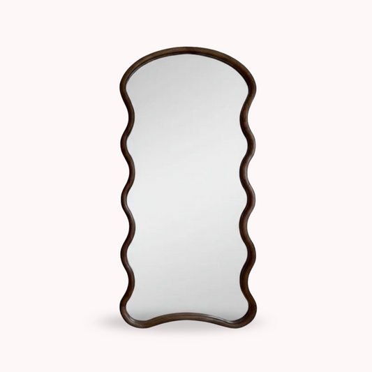 PREVENTA - Espejo Ondas Macizo Nogal Cuerpo Entero 200x100cm