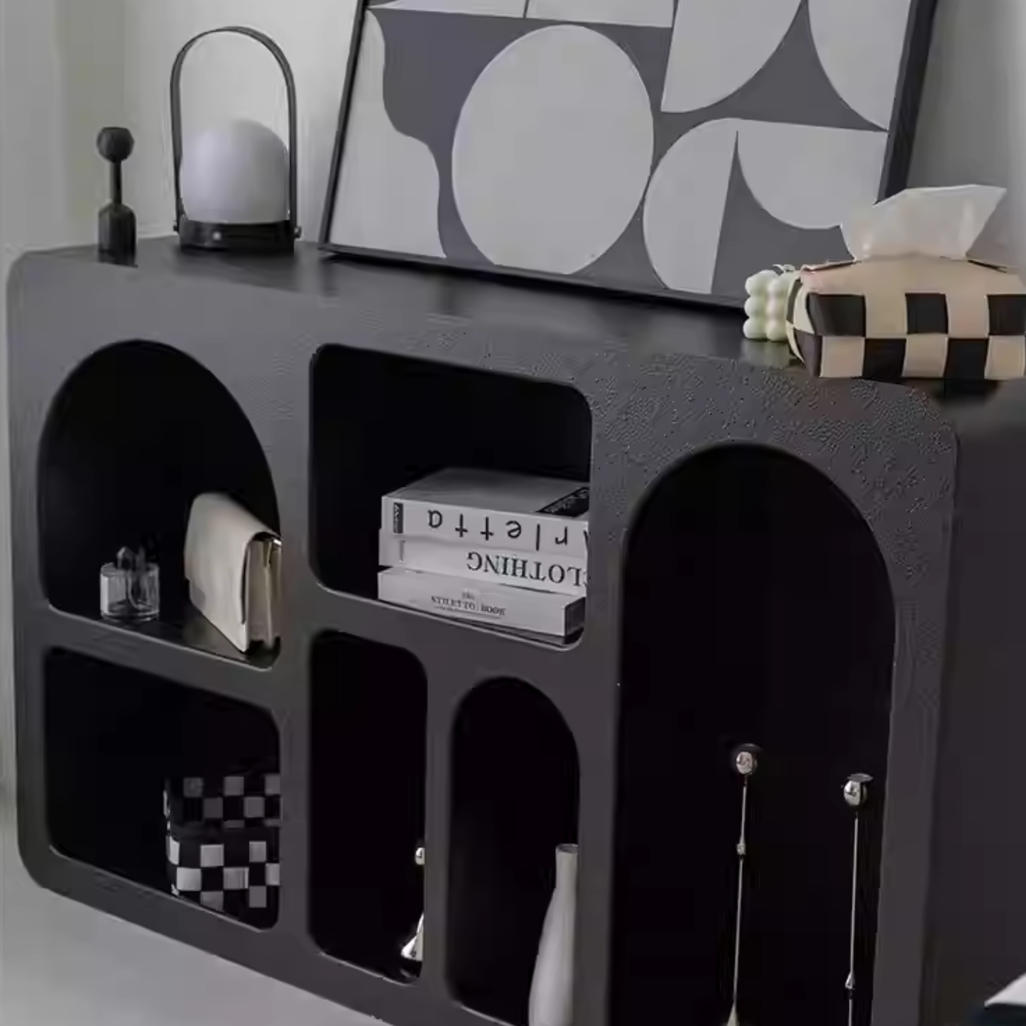 PREVENTA - Aparador Organizador Geométrico Bogen Negro Mediano