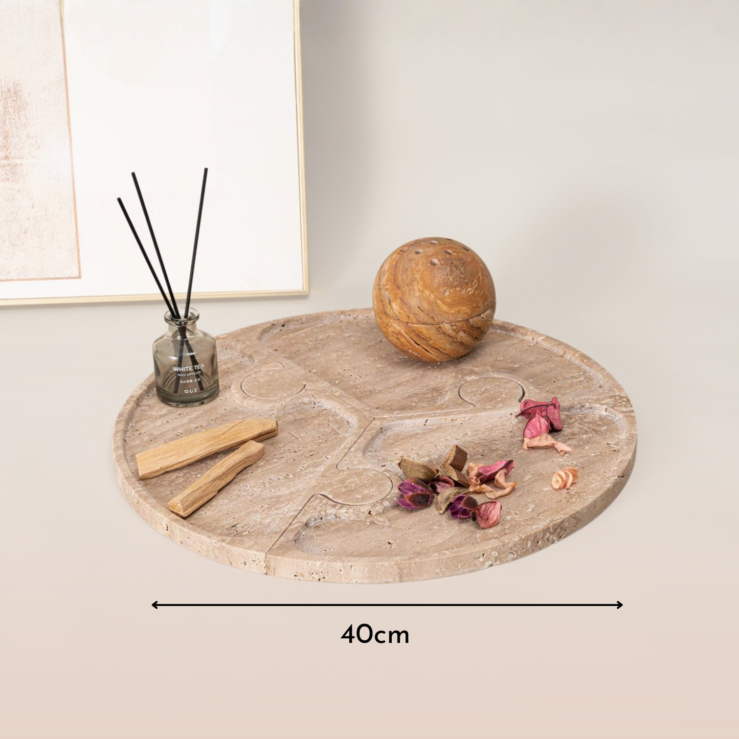 PREVENTA - Bandeja de Piedra Puzzle Travertino Deco y Aperitivos