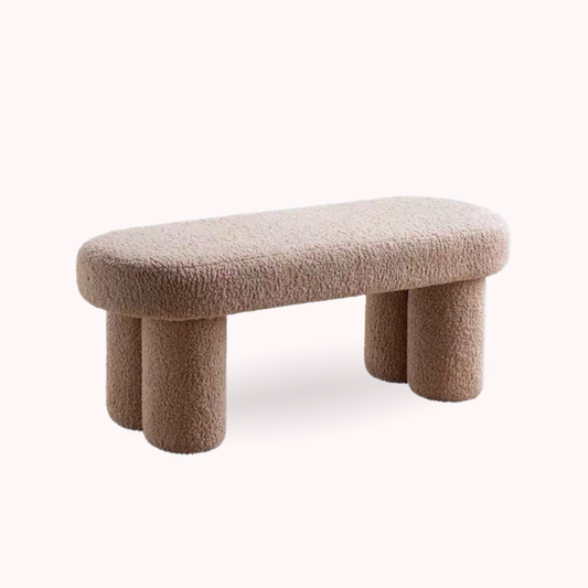 Taburete Estilo Banqueta Sherpa Mocha Creme
